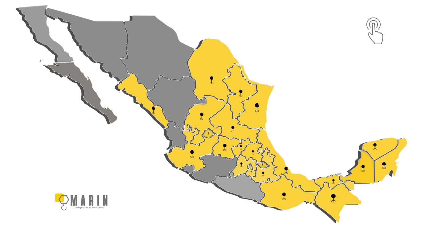 Renta de grúas industriales<br />
Mapa Marin Grúas